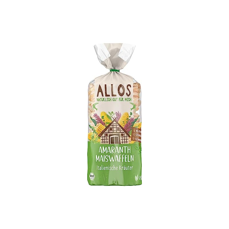 Allos Organic Amaranth Corn Waffles Italian Herbs (6 x 100