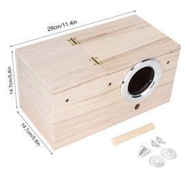 Fdit Durable Wooden Birds Nest Natural Bird House Cockatiels Bird Breeding Box for Dove Sparrow Small Animal