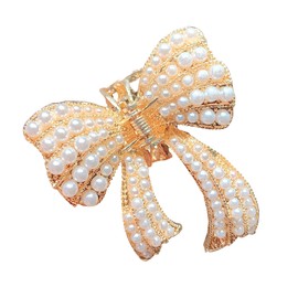 Nakanoya AMVM20 Hair Claw Metal, Alloy, Metal, Pearl, Hair Claw, Hair Clip, Pearl Braid, Butterfly, Medium, Medium, Medium Size, Adult, Cute, Feminine