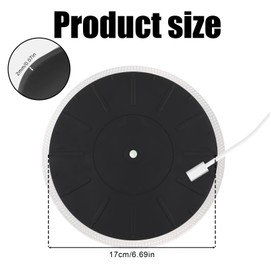 Turntable Platter Mat, 7 Inch Diameter Silicone Turntable Mat Anti-Static Anti-Slip Turntable Pad LP Slipmat Record Player Mat for Vinyl Record Mat Replacement Accessories (Black)