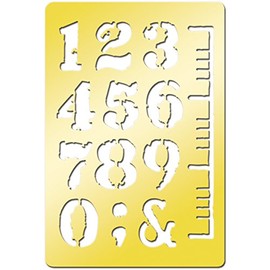 Momenta Art-C Brass Stencil, Numbers, 3.9 by 2.6-Inch