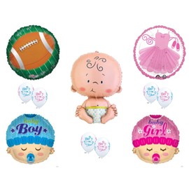 Touchdowns or Tutus Gender Reveal Balloons Decoration Supplies Baby Shower Boy Girl