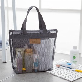 Pool Bag, Set of 2, Bath Bag, Beach Bag, Mesh Bag, Hot Spa Bag, Spa Bag, Public Bath Set, Handbag, Transparent, Clear, Lightweight, Breathable, Quick Drying, Toiletries, Swimming, Beach, Fitness,