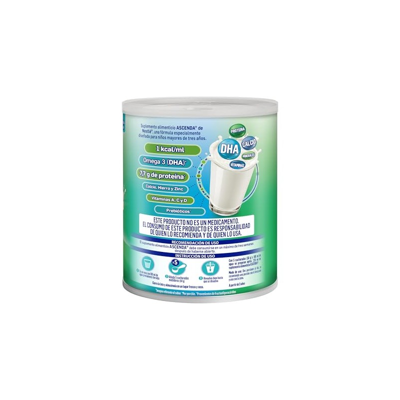 ASCENDA Suplemento Alimenticio Sabor Vainilla Lata de 900g