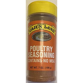 Cajun Land Cajun Creole Poultry Seasoning, 7 Ounce Shaker (No MSG Blend - For Chicken, Turkey, Duck and Goose)_AB