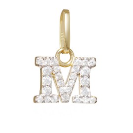 NKlaus Pendant Letter 333 Yellow Gold 8 Carat Bicolour Amulet Amulet Rhodium-Plated with Zirconia, Yellow Gold