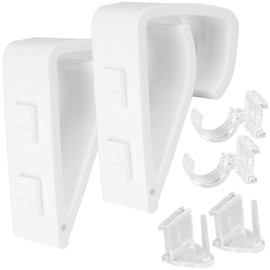 Bestlivings Clamp Support Pack of 2 with Adaptor for Curtain Rods and Curtain Rods - No Drilling, Screws, Gluing, Easy Installation