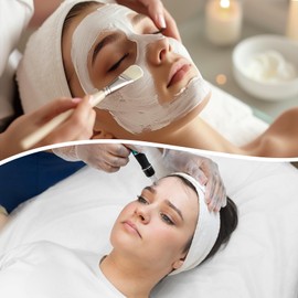 30Pcs Spa Headband Facial Esthetician Hair Wrap for Women Adjustable Makeup Head Wrap Hair Towel Wraps, Non-Slip Stretchable Washable Makeup Headbands for Face Washing, Shower, Facial Skin, Yoga White