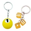 Donaly Keychain, Set of 2, 8 Balls, Dice, Billiard, Stylish,
