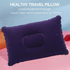 2Pcs Inflatable Pillow for Travel Blow Up Pillows for Sun Lounger Inflatable Cushion Inflatable Small Cushion Beach Pillow Neck Support for Travel Hiking Beach Fishing Camping Outdoors(Purple+Blue)