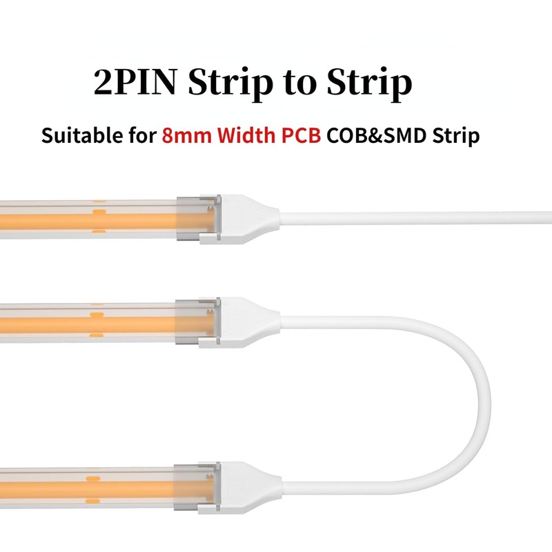 MALIIGAZA COB Strip Connector for IP68 IP67 Waterproof Outdoor 8mm