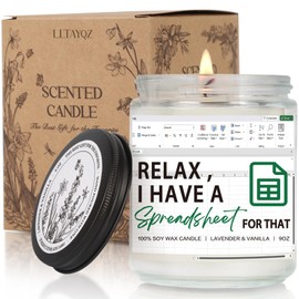Funny Candle Gifts for Accountant CPA Data Analyst Marketing Specialist, Relax I Have A Spreadsheet for That Candle, Humor Excel Spreadsheet Gift for Colleague, Goodbye Gift for Friend, Soy Candle-15