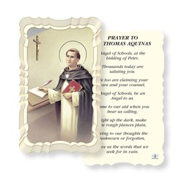 Prayer to St. Thomas Aquinas Paper Holy Cards, Gold Foil Embossed, 50-Count Value Pack
