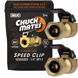 Chuck Mates™ Premium 1/4" NPT Quick-Connect Tire Inflator Chuck with SimpleSeal™ | Open-Type (2 Pack)