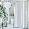 youngseahome Waffle Weave 230GSM Heavy Duty Fabric with Black Scalloped