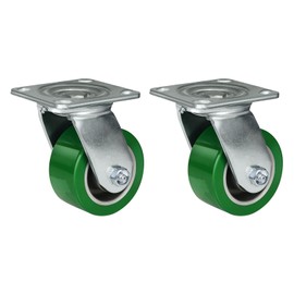 HANDSAMMU 4 Inch Caster Wheels- Heavy Duty Casters, Polyurethane on Aluminum Caster Wheel with up to 800LB Capacity- Widely Used in Tool Box, Workshop, Garage, U-Boat Platform Trucks (2 Swivel)