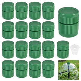 18PCS Green Shrub Bubbler Sprinkler Heads, Adjustable Flow Control Mushroom Bubbler Sprinkler Head, Drip Irrigation Spray Emitters Heads for 1/2 inch with Filter Male Thread for Garden Watering System