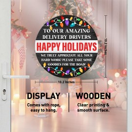 Thank You Delivery Driver Sign Take Snack, Delivery Driver Snack Sign for Home Front Door Porch Xmas Holiday Christmas Wooden Wall Sign