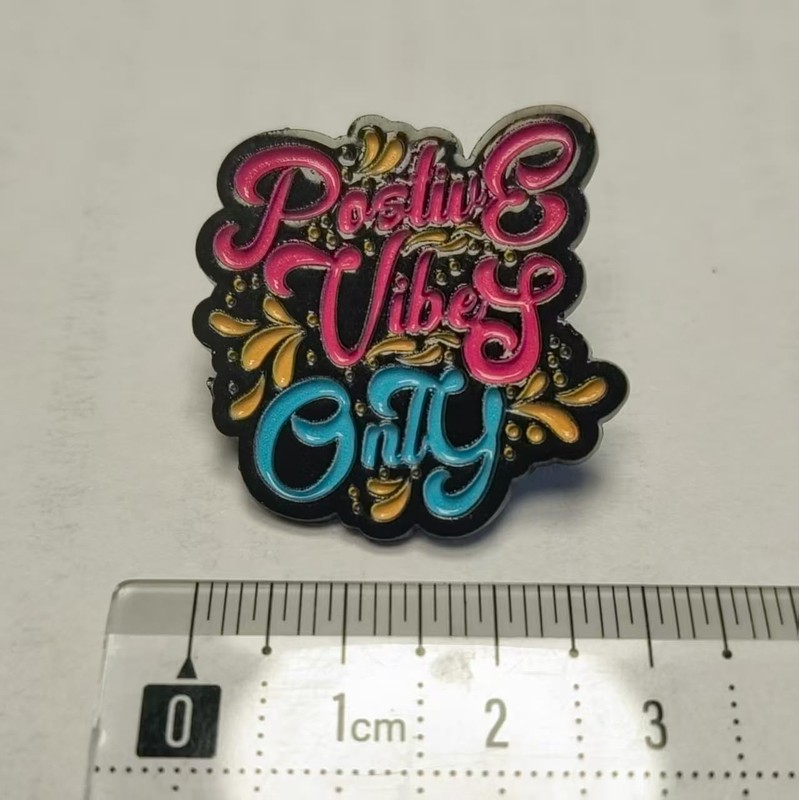 Postive Vibes Only Enamel Pin Positive Badge Brooch For Backpacks