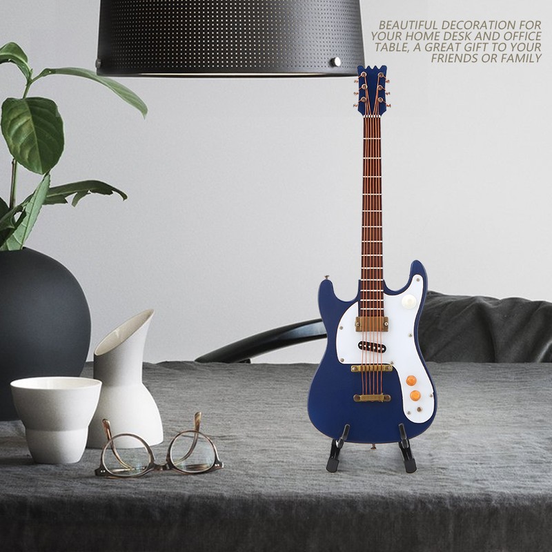 Exquisite Wooden Mini Guitar Model Display Decoration Home Coffee House