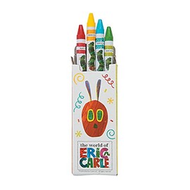 Fun Express Very Hungry Caterpillar 4Pc Crayon Boxes - 24 Pieces - Educational And Learning Activities For Kids