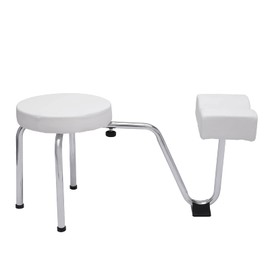 WUPYI Pedicure Stool with Footrest,Pedicure Foot Rest Stool Adjustable Leg Rest Manicure Nail Stand Station for Salon Spa Beauty Equipment (White)