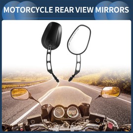 INFINAUTO Motorcycle Rear View Mirrors Front Side Mirrors Mount for Harley Dyna Road King Softail Sportster 1200 883 Aluminum Black Adjustable