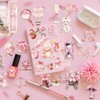 50Pcs Transparent Pink Aesthetics Stickers, for Scrapbooking, Journaling, Photo Albums,