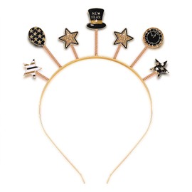 HZEYN Diademas de Año Nuevo con purpurina, sombrero de estrella Bopper, diadema de Año Nuevo, accesorios para el cabello, Año Nuevo (estrellas de gorro)