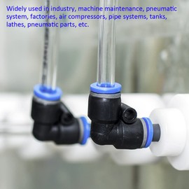 M METERXITY 2 Pack Push to Connect Tube Male Elbow Fitting - Pneumatic Air Push Quick Connect, Apply to Pipe Connection (4mm OD x M5 Thread, Blue)