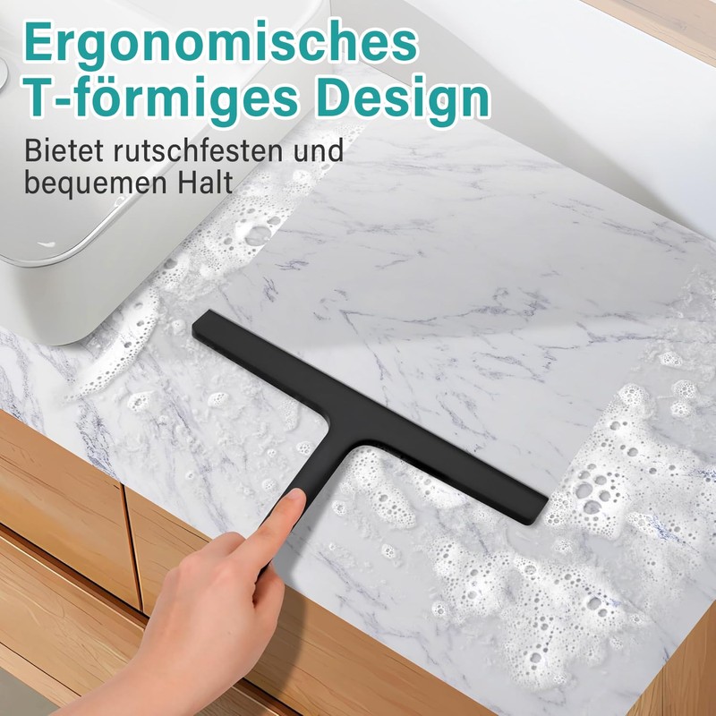Shower Squeegee, Squeegee Shower with Stainless Steel Core, Shower Squeegee