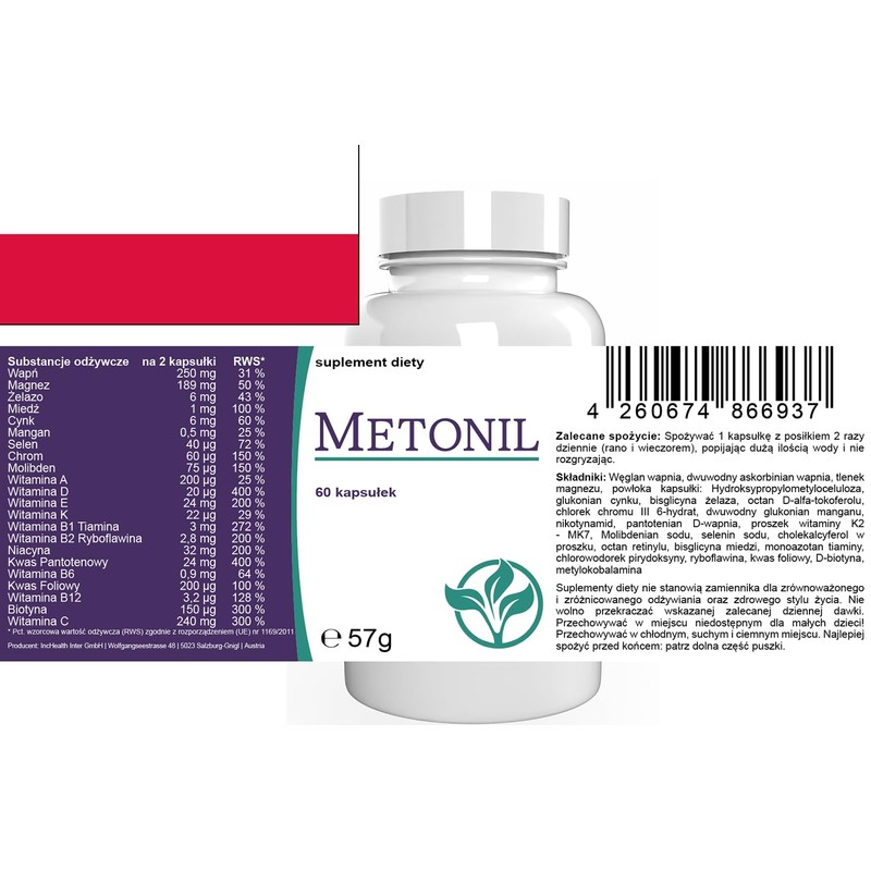 Metonil - 120 capsules (2 x 60 capsules), pack of