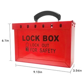 BULANGDI Lockout Tagout Lock Box Portable Loto Box Kit Safety Padlock Box 1Pack for Steel Lockout,Tag Out Station,Premium Box for OSHA Compliant Group Loto Procedures (Non-Visual)