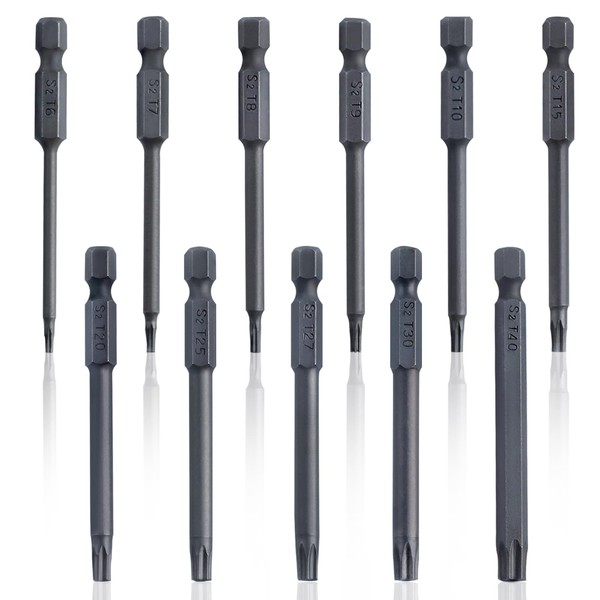 GOLD DEER 11PCS Torx Head Screwdriver Bit Set with Transparent