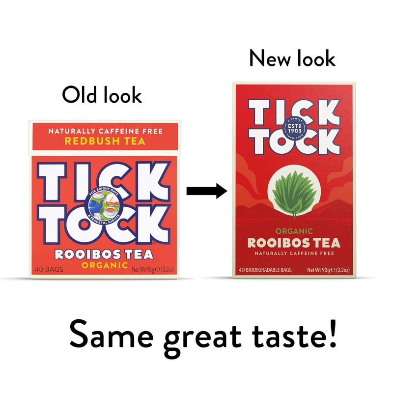 TICK TOCK TEAS Organic Rooibos Tea Bags, Organic Original Rooibos