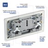 BG Electrical FBS22G-01 Double Switched Screwless Flat Plate Power Socket,