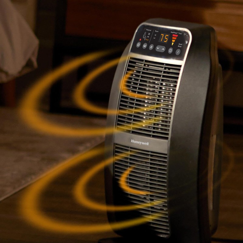 Honeywell HeatGenius Ceramic Heater, Black – Easy to Use Space