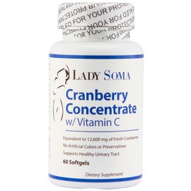 Lady Soma Cranberry UTI Dietary Supplement w/Vitamin C, 60 Soft Gels