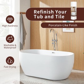 Tub and Tile Spray Paint White Gloss Aerosol Spray Tile Paint Bathtub Refinishing Kit for Tiles Ceramic Porcelain Fiberglass Resurfacing Bathroom Walls Bathtubs Sinks Countertops Toilets Gloss White 2pack