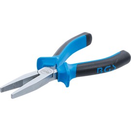 BGS 378 Flat Nose Pliers, Silver/Black/Blue, 160 mm