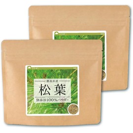 Health & Wild Grass Tea Center, Pine Needles (Made in Japan), Additive-free, 100% Powder, 4.2 oz (120 g) x 2 Pieces