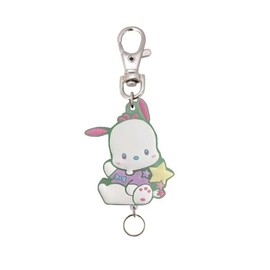 SK Japan Sanrio Yume Fuwa Rubber Reel Key Chain Pochacco
