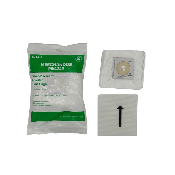 Premium Replacement Y10 Bags for Intervac Models CS-6, CS-8 &
