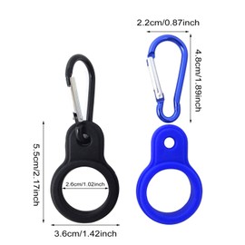 HONBAY 5PCS Silicone Water Bottle Carrier Water Bottler Holder with Metal Keychain Clip Ring for Outdoor Activities or Daily Use