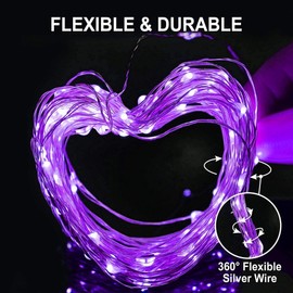 Lezonic Lezonic Fairy Lights Plug in, 25M 220LED String Lights Mains Powered, 8 Modes Copper Wire Fairy Lights Waterproof Decorative Lights for Indoor Outdoor Garden Party Wedding Christmas (Purple)
