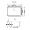 Ruvati 21 x 14 inch Undermount Bathroom Vanity Sink White
