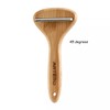T Shaped Wood Handle Dog Deshedding Tools Loose Hair and
