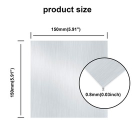 iMeistek 6063 Aluminium Sheet with Protective Film on Both Sides, 150mm x 150mm x 0.8mm Wall Thick Square Aluminium Plate (2 PCS)