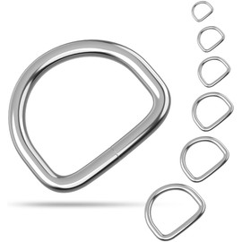 Fuchs D-Rings Steel 40 mm Pack of 10 Choice of Sizes Robust and Durable Silver-Coloured Half-Round Rings Steel Rings Nickel-Plated Metal Rings Inner Diameter: 40 mm Pack of 10