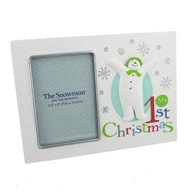 The Snowman & The Snowdog My 1st Christmas White Photo Frame 3.5" x 5" Photo